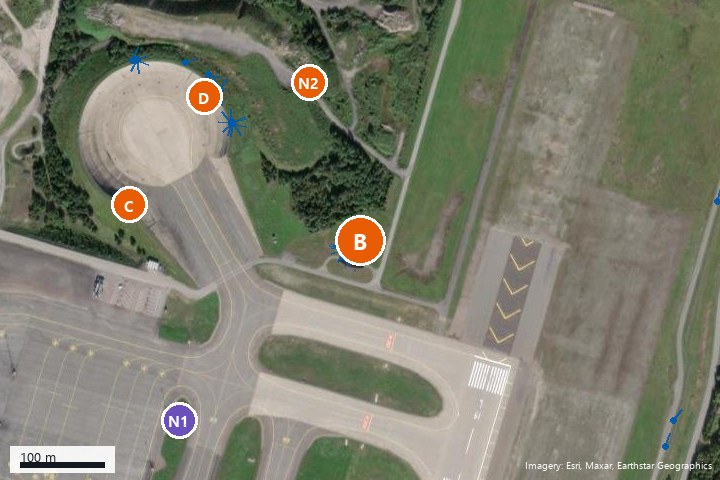 Map excerpt around B